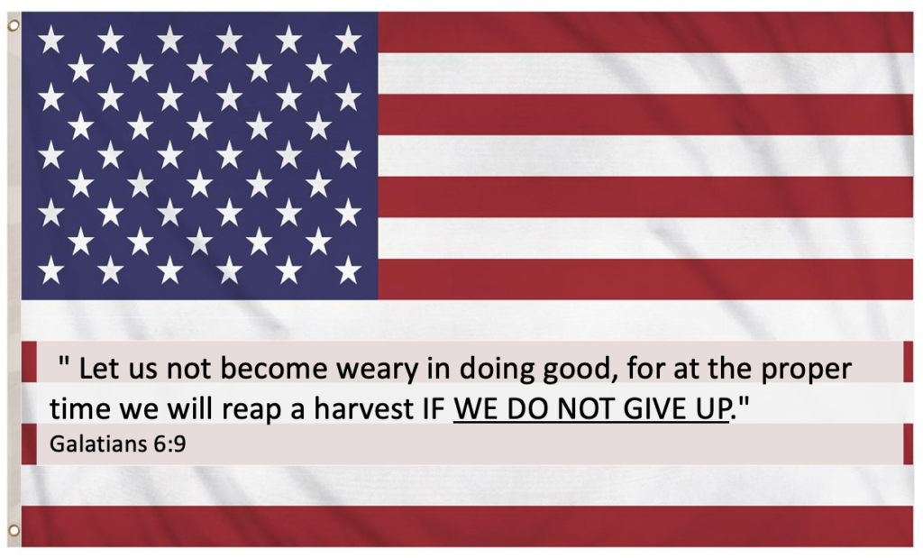 Regan Edens CMMC " Let us not become weary in doing good, for at the proper time we will reap a harvest if we do not give up." Galatians 6:9 AMEN